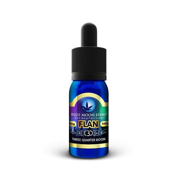 Blue Moon Hemp - Flan CBD Three Quarter Moon - 300mg - 30ml E-Liquid Vape Best Price