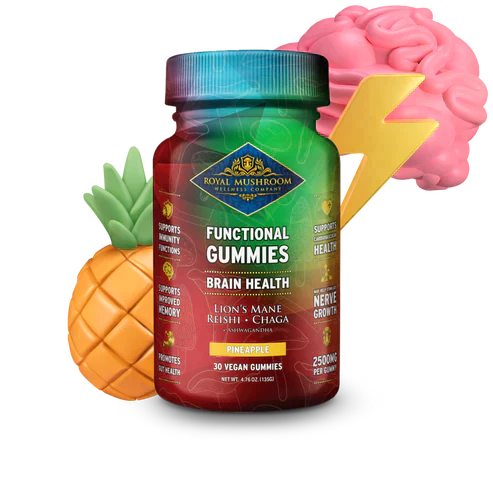 Royal Mushroom Brain Health Mushroom Mix Gummies Pineapple Flavor Best Price