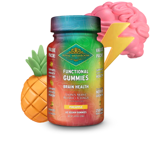 Royal Mushroom Brain Health Mushroom Mix Gummies Pineapple Flavor Best Price
