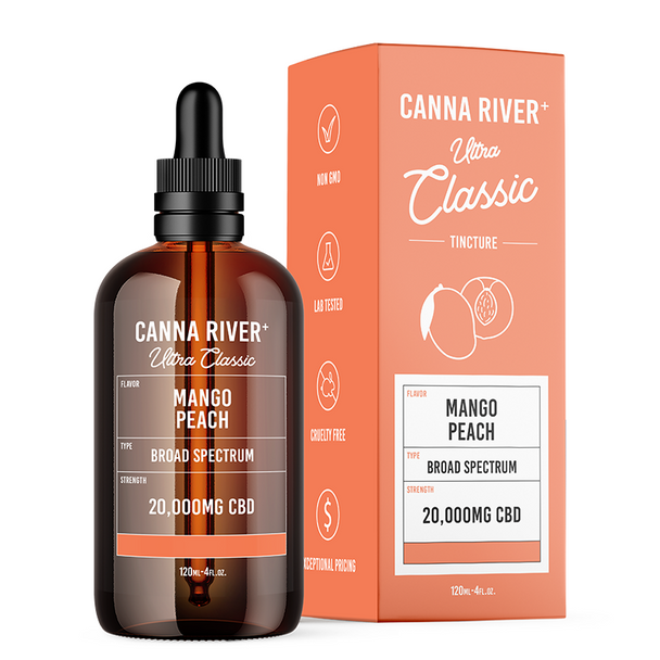Canna River CBD Oil - Broad Spectrum Ultra Classic Tincture - Mango Peach Best Price