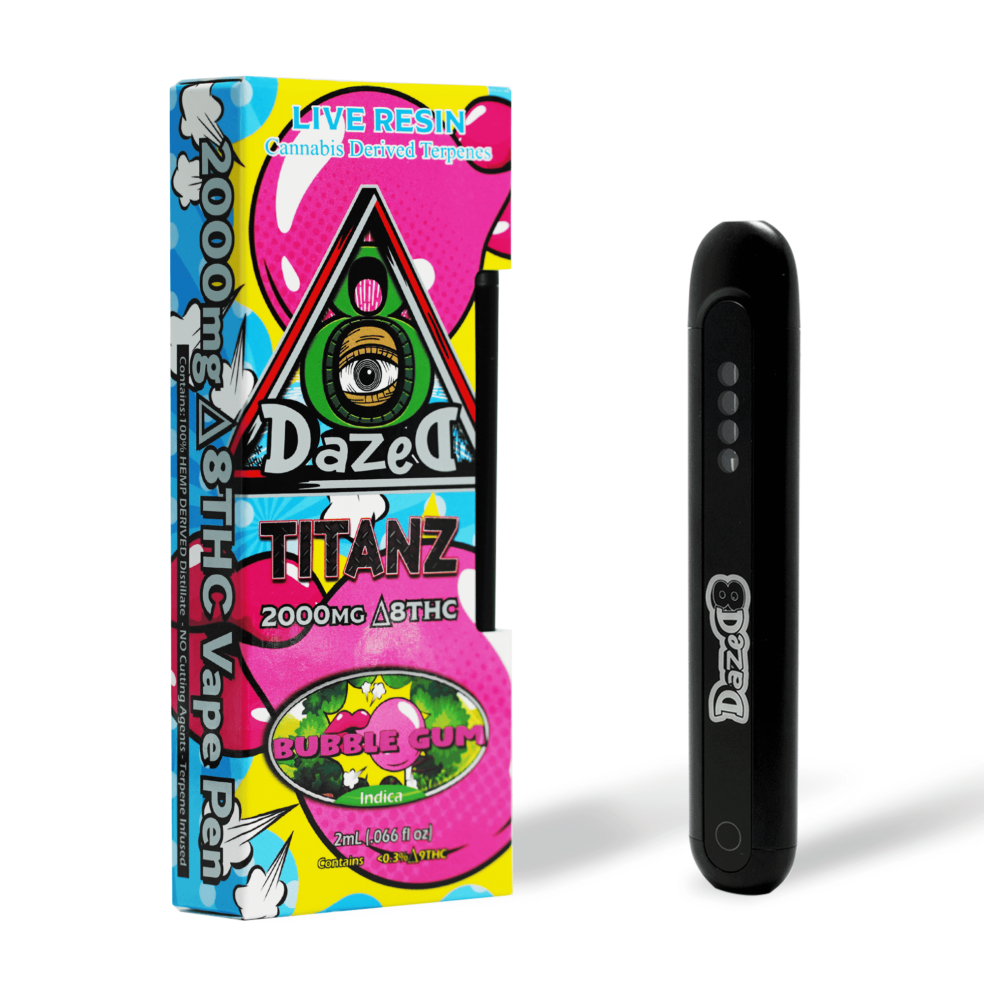 DazeD8 Bubble Gum Live Resin Delta 8 Disposable (2g) Best Price