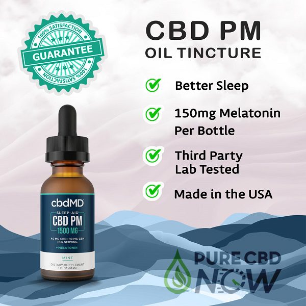 cbdMD CBD Oil PM Tincture Drops 30mL 500mg Best Price