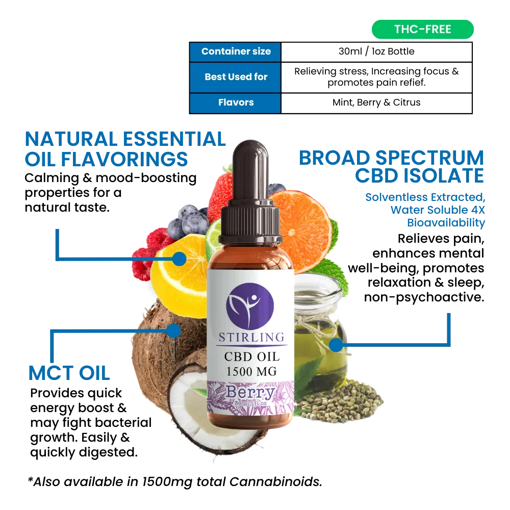 Stirling CBD - Broad Spectrum CBD Oil 1500mg Best Price