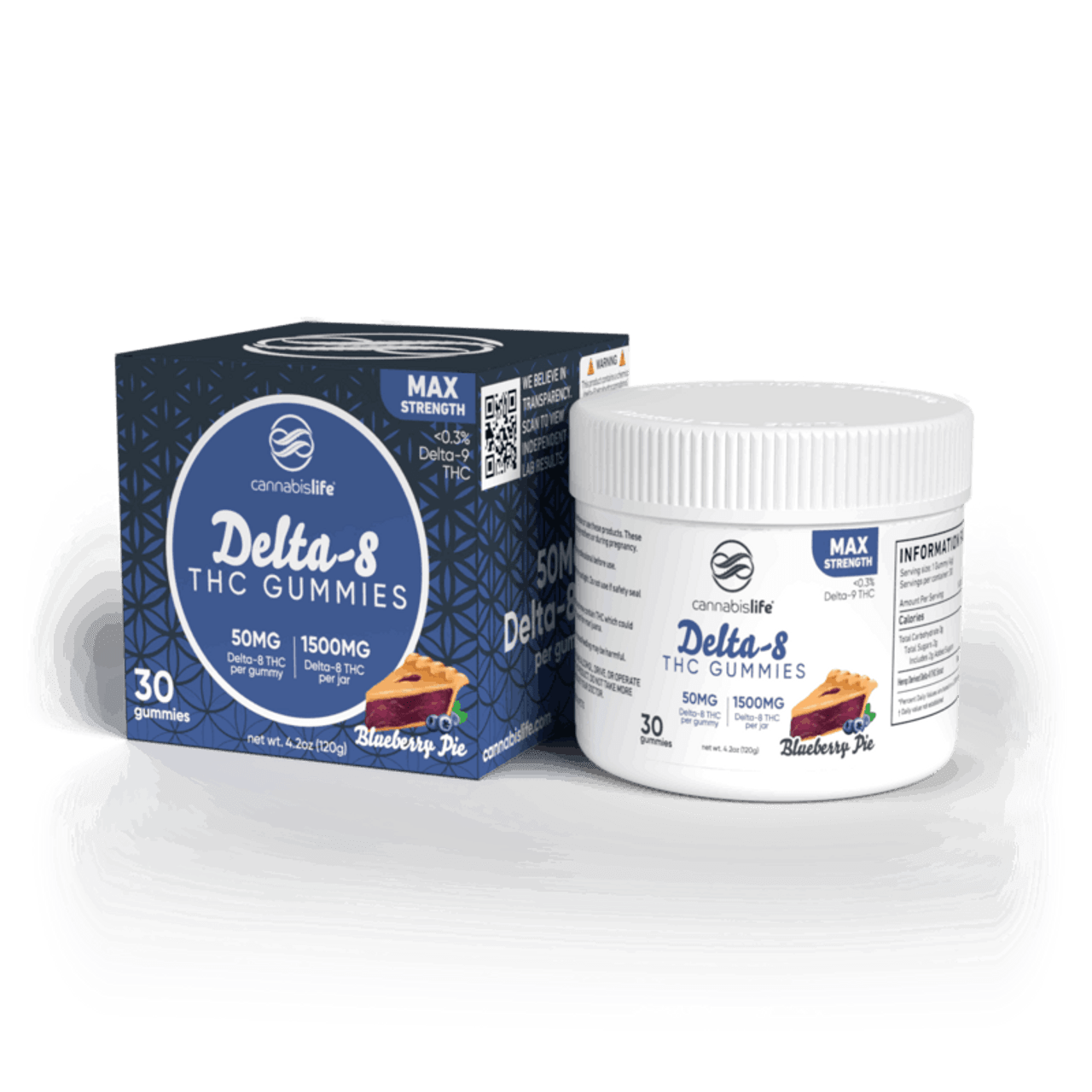 Cannabis Life BLUEBERRY PIE DELTA-8 GUMMIES – (30CT) 1500MG Best Price