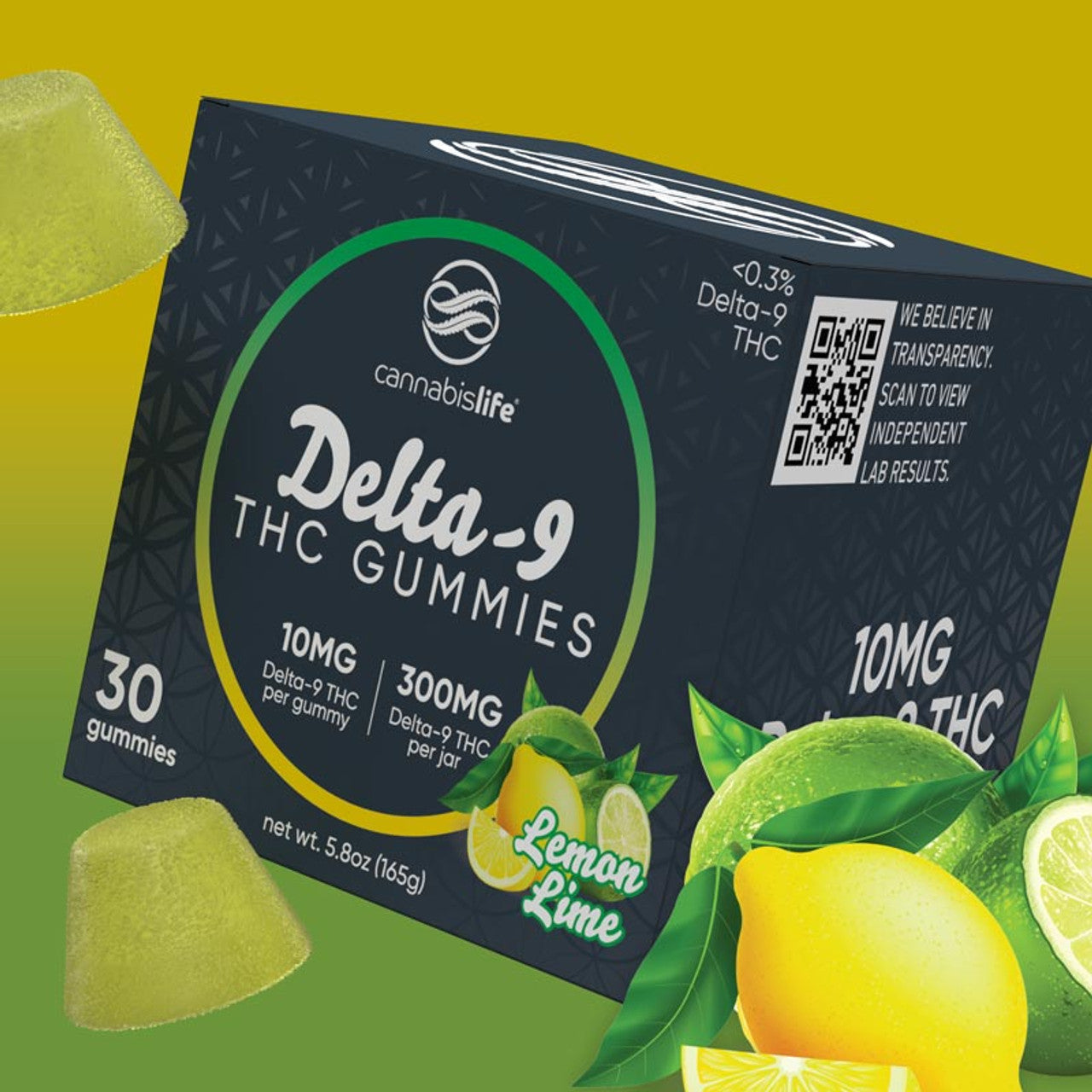 Cannabis Life LEMON LIME DELTA-9 GUMMIES - (30CT) 300MG Best Price