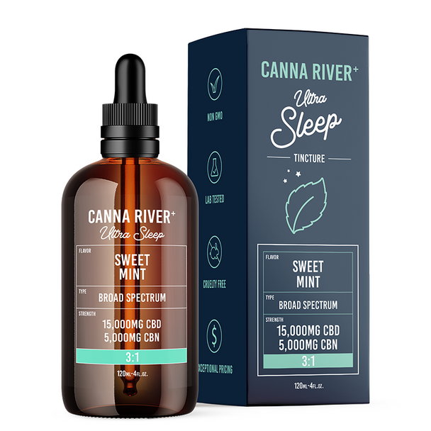 Canna River CBD Oil - Broad Spectrum Ultra Sleep Tincture - Sweet Mint Best Price