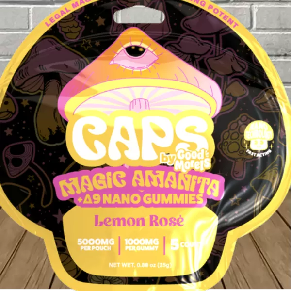 Good Morels Caps Amanita Mushroom + D9 Nano Gummies 5000mg Best Price