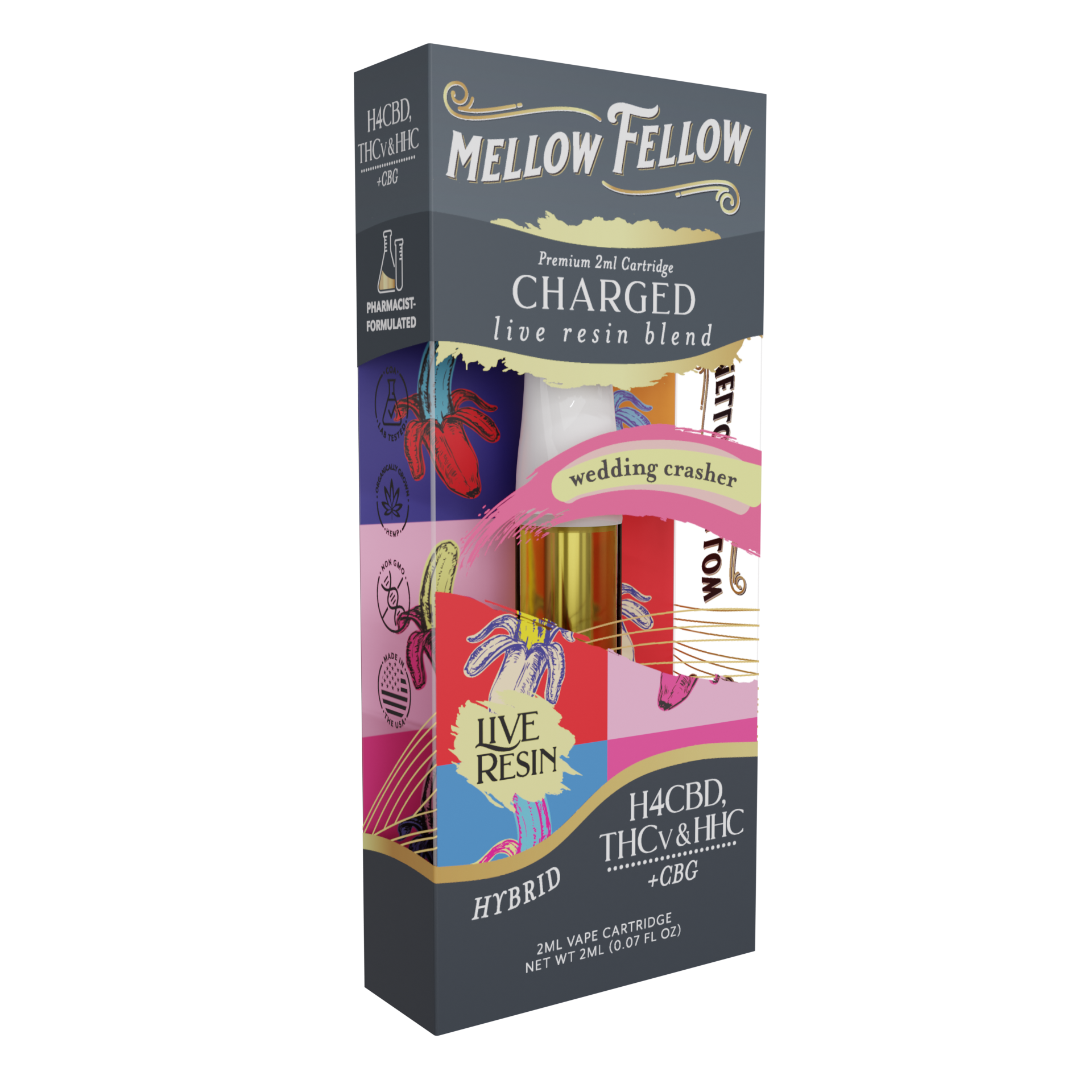 Mellow Fellow Charged Blend 2ml Live Resin Vape Cartridge Wedding Crasher Best Price