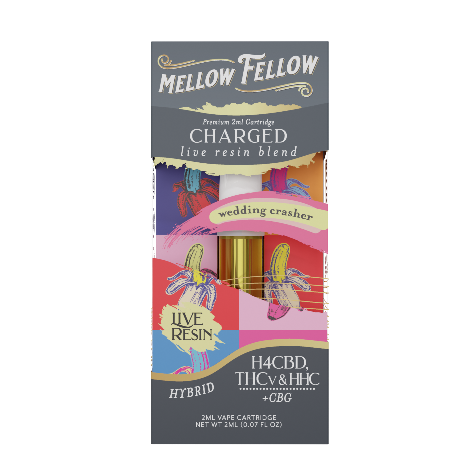 Mellow Fellow Charged Blend 2ml Live Resin Vape Cartridge Wedding Crasher Best Price