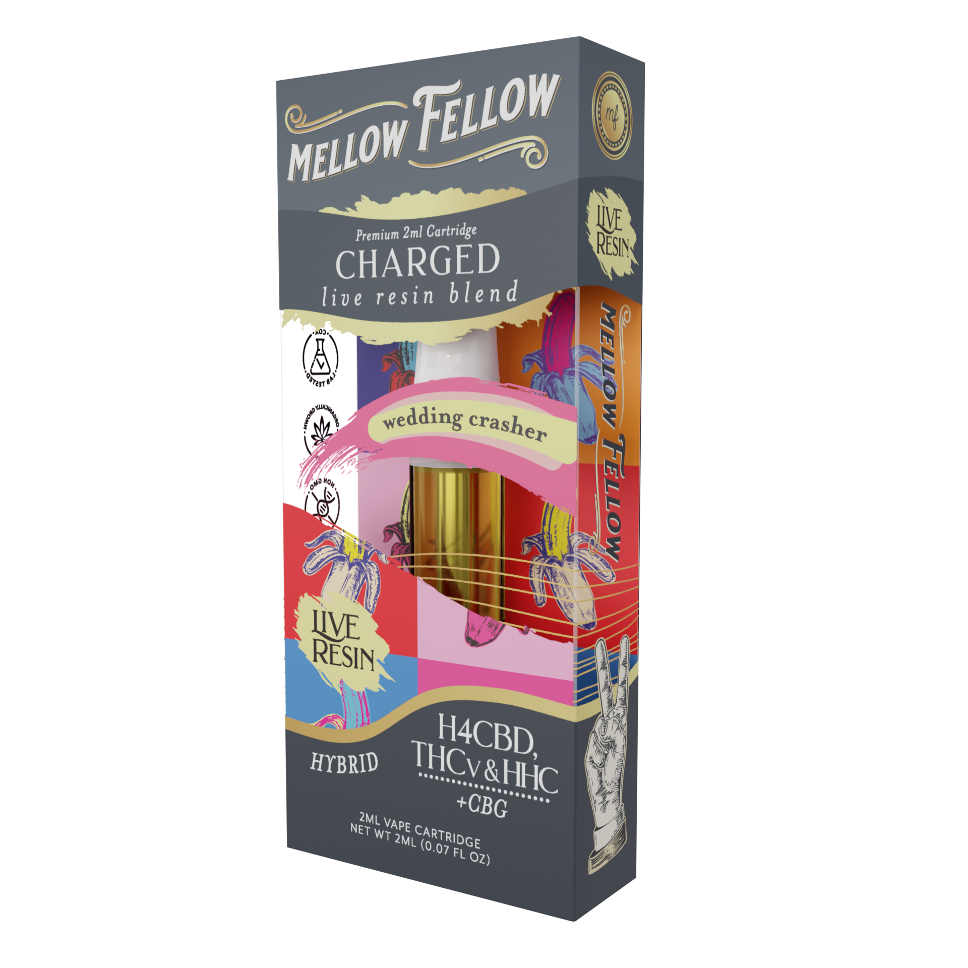 Mellow Fellow Charged Blend 2ml Live Resin Vape Cartridge Wedding Crasher Best Price