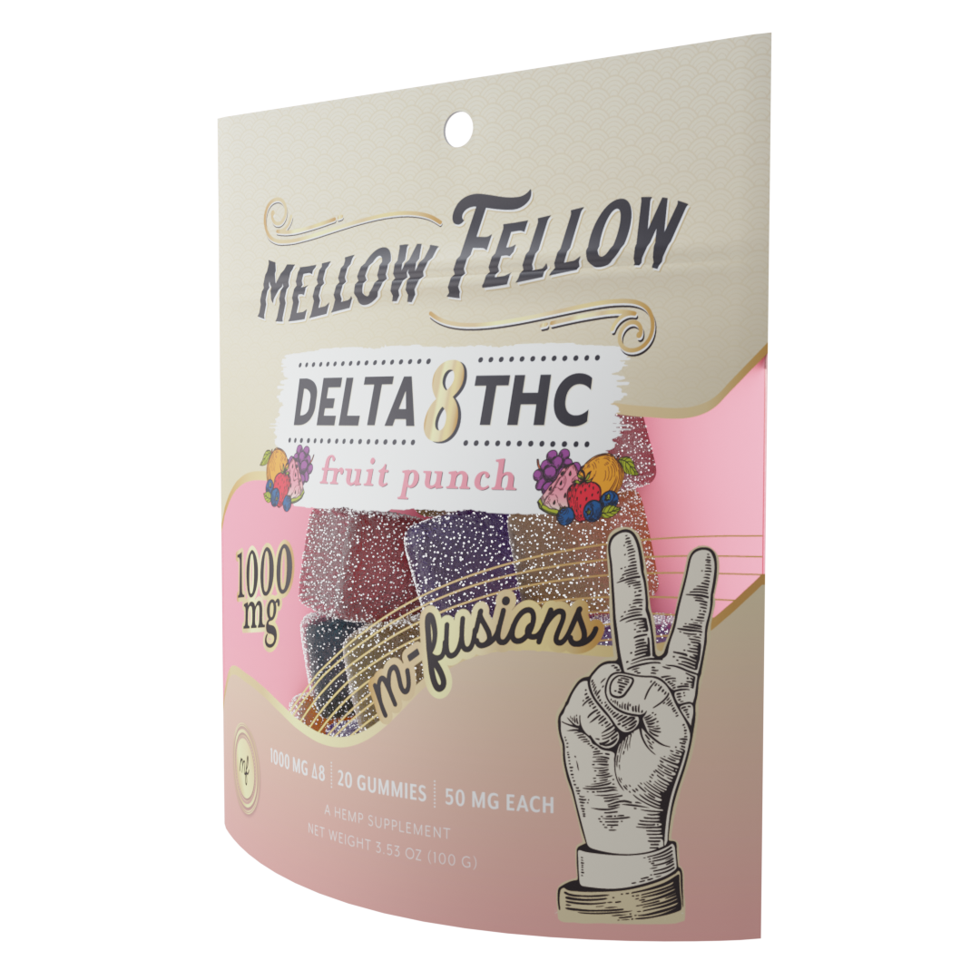 Mellow Fellow Delta 8 THC M-Fusions Fruit Punch Gummies 20ct 1000mg Best Price