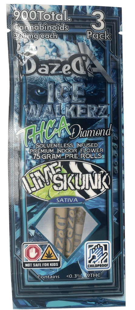 DazedA THC-A Diamonds Icewalkers 3-Pack Pre-Rolls (2.25g) Best Price