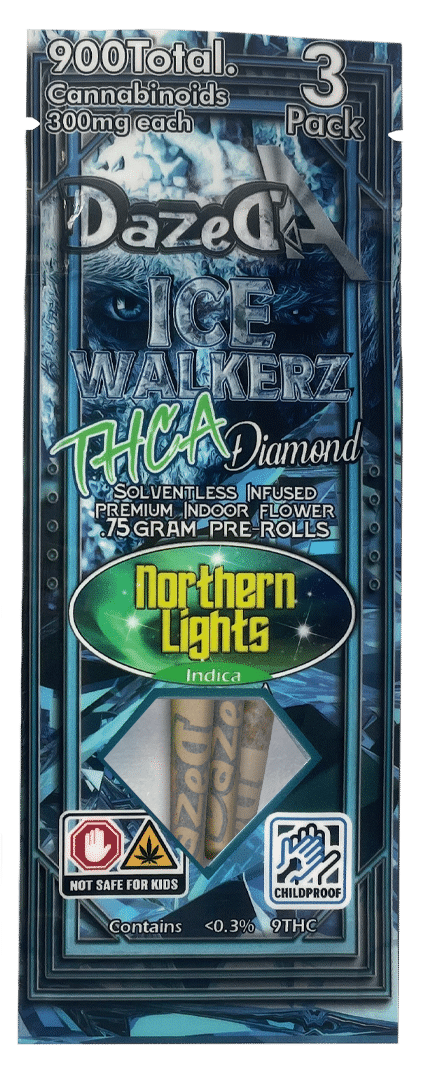 DazedA THC-A Diamonds Icewalkers 3-Pack Pre-Rolls (2.25g) Best Price