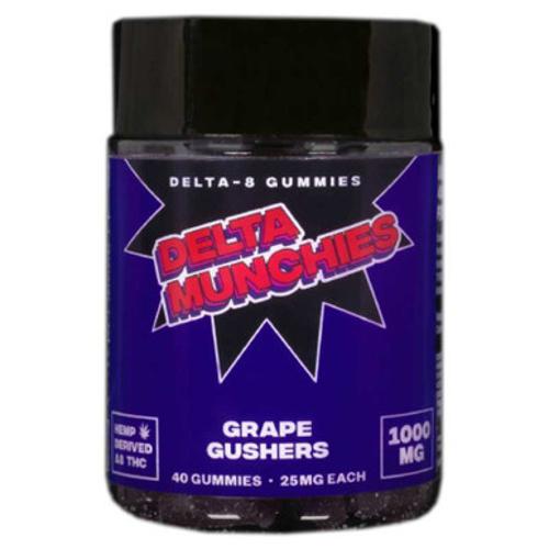 Delta Munchies - Delta 8 Edible - Grape Gushers Gummies - 1000mg Best Price