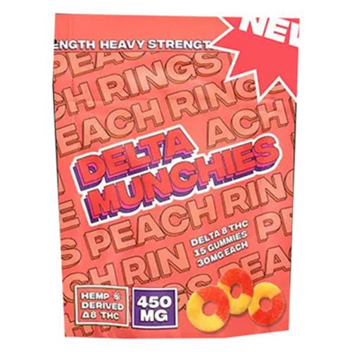 Delta Munchies - Delta 8 Edible - Peach Rings Gummies - 10mg-30mg Best Price