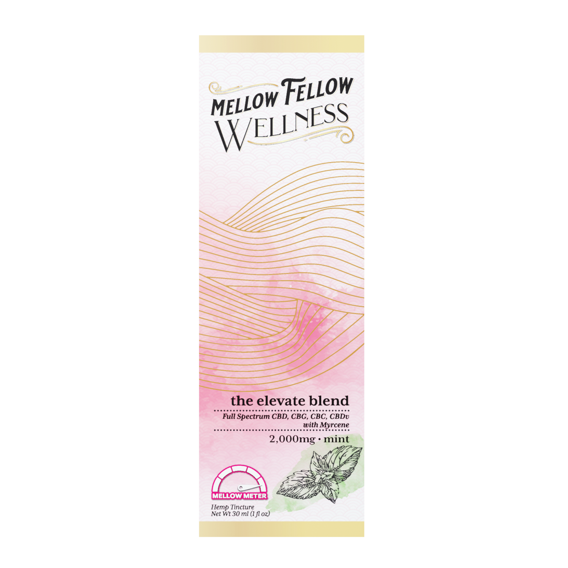 Mellow Fellow Elevate Blend CBD Tincture - 2000mg - Mint Best Price