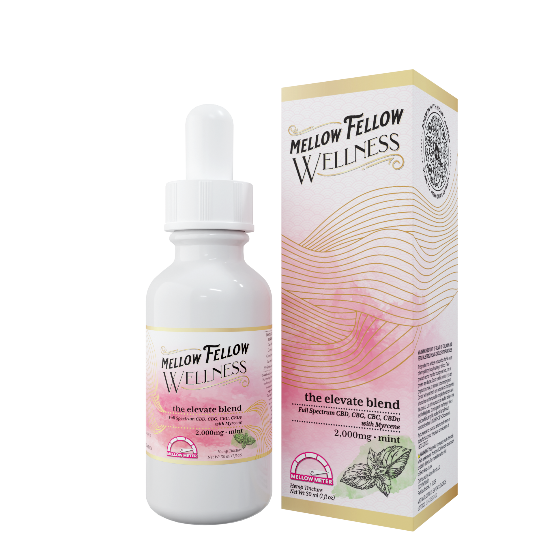 Mellow Fellow Elevate Blend CBD Tincture - 2000mg - Mint Best Price