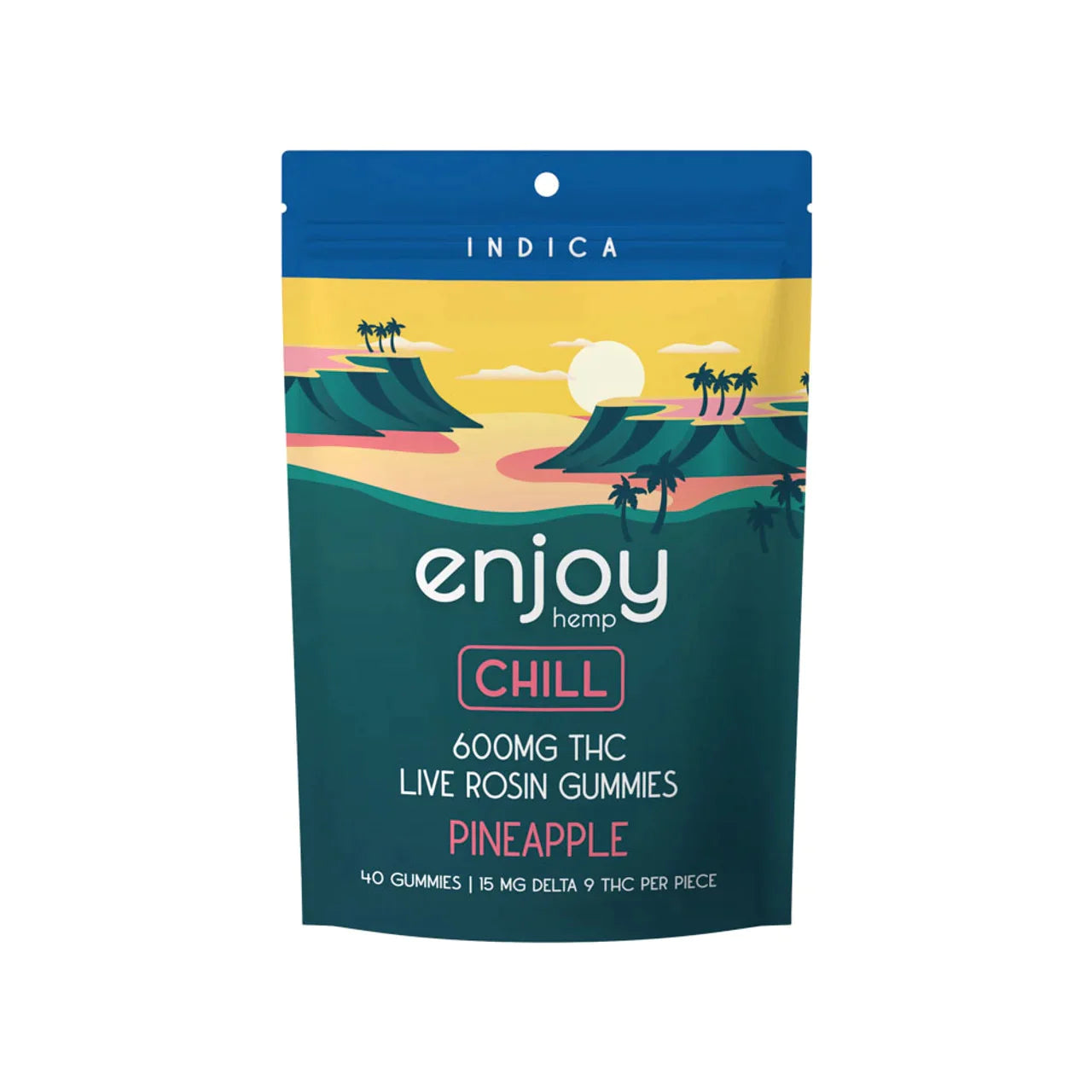 Enjoy Hemp Live Rosin Chill Delta 9 THC 600mg Gummies Indica-Infused Pineapple Best Price