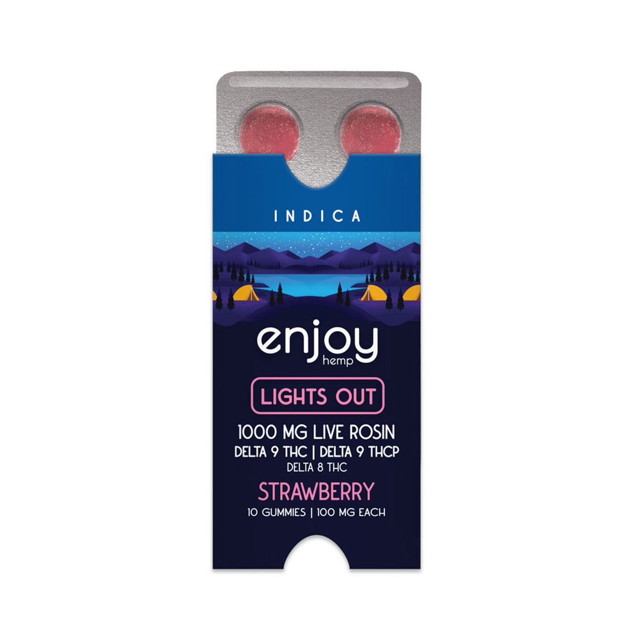 Enjoy Hemp Live Rosin Indica-Infused Strawberry Delta9 THC-P+ Delta 9 + Delta 8 Gummies for Lights Out - 1000 mg Best Price