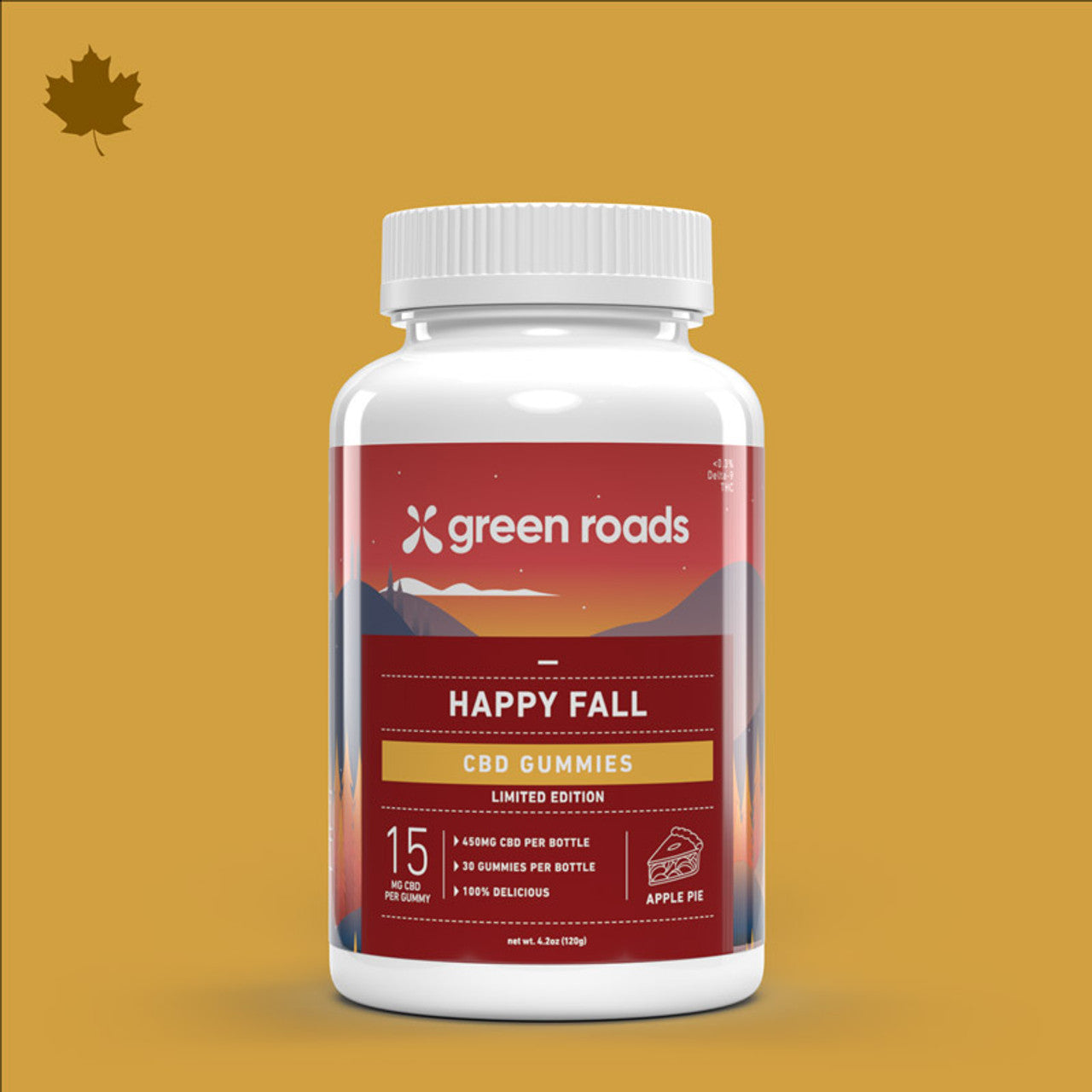 Green Roads APPLE PIE CBD GUMMIES - (30CT) 450MG Best Price