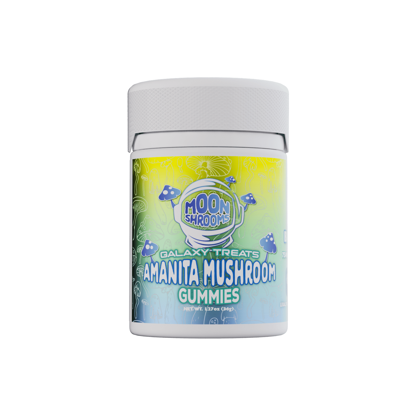 Galaxy Treats Blueberry Moon Shrooms 6000mg Amanita Mushroom Gummies (8ct) Best Price