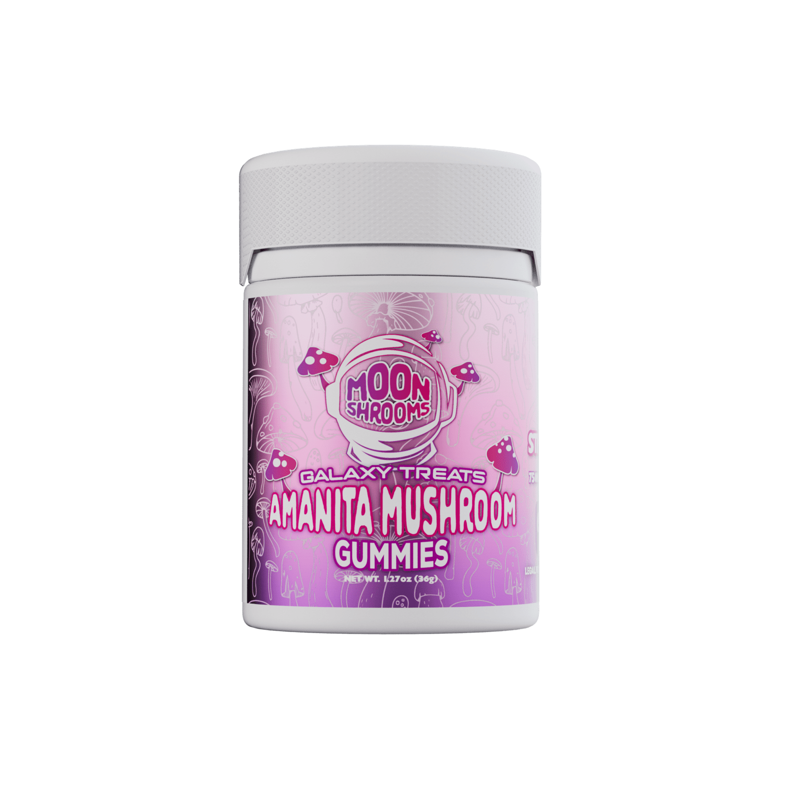 Galaxy Treats Strawberry Moon Shrooms 6000mg Amanita Mushroom Gummies (8ct) Best Price