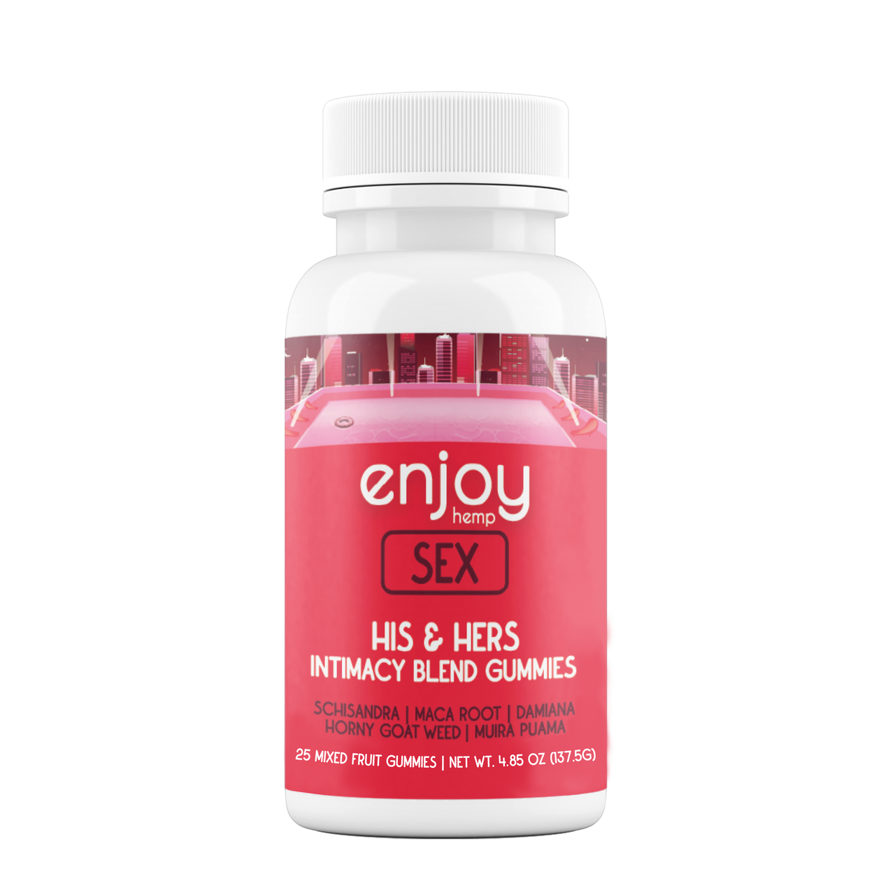 Enjoy Hemp Fast-Acting His and Hers Intimacy Blend Sex Gummies - 25 gummies per bottle | 600 mg per pc | 15,000mg total Best Price
