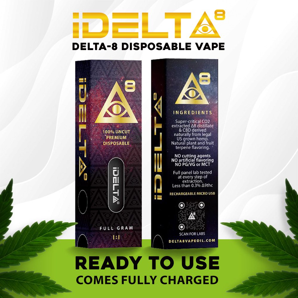 iDELTA8 Gold – Disposable Delta 8 Vape Pen + CBD 1 and 2 Gram 1:1 Best Price