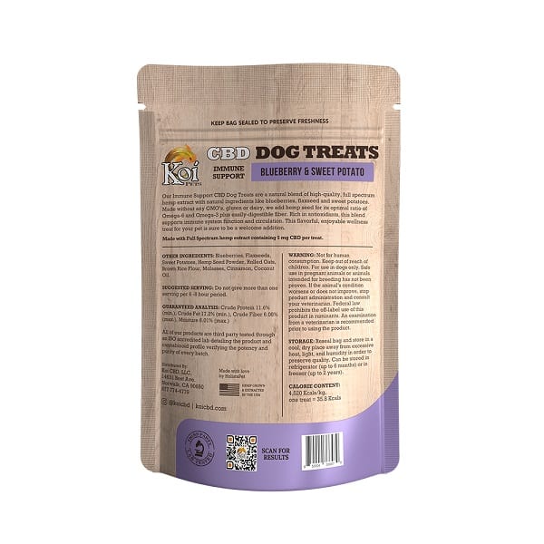 Koi CBD Dog Treats | Immune Support | Blueberry; Sweet Potato 150mg 30ct Best Price
