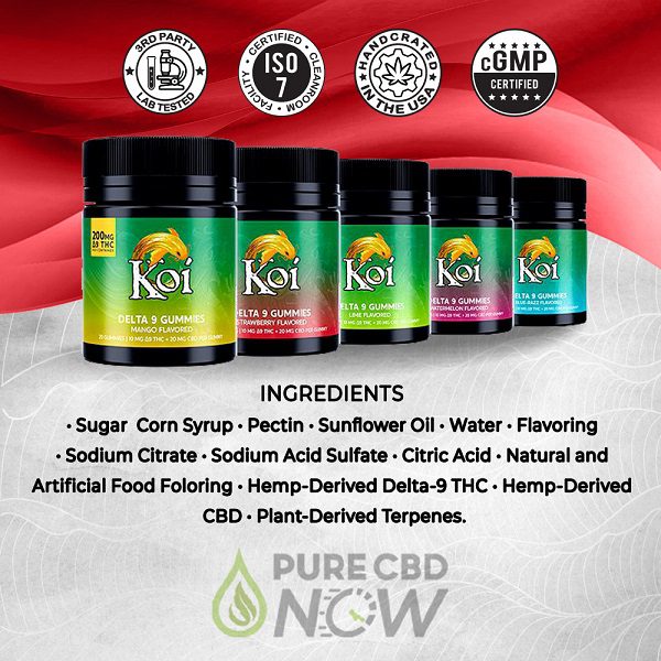 Koi Delta 9 THC Gummies – 200mg ∆9 THC + 400mg CBD Best Price