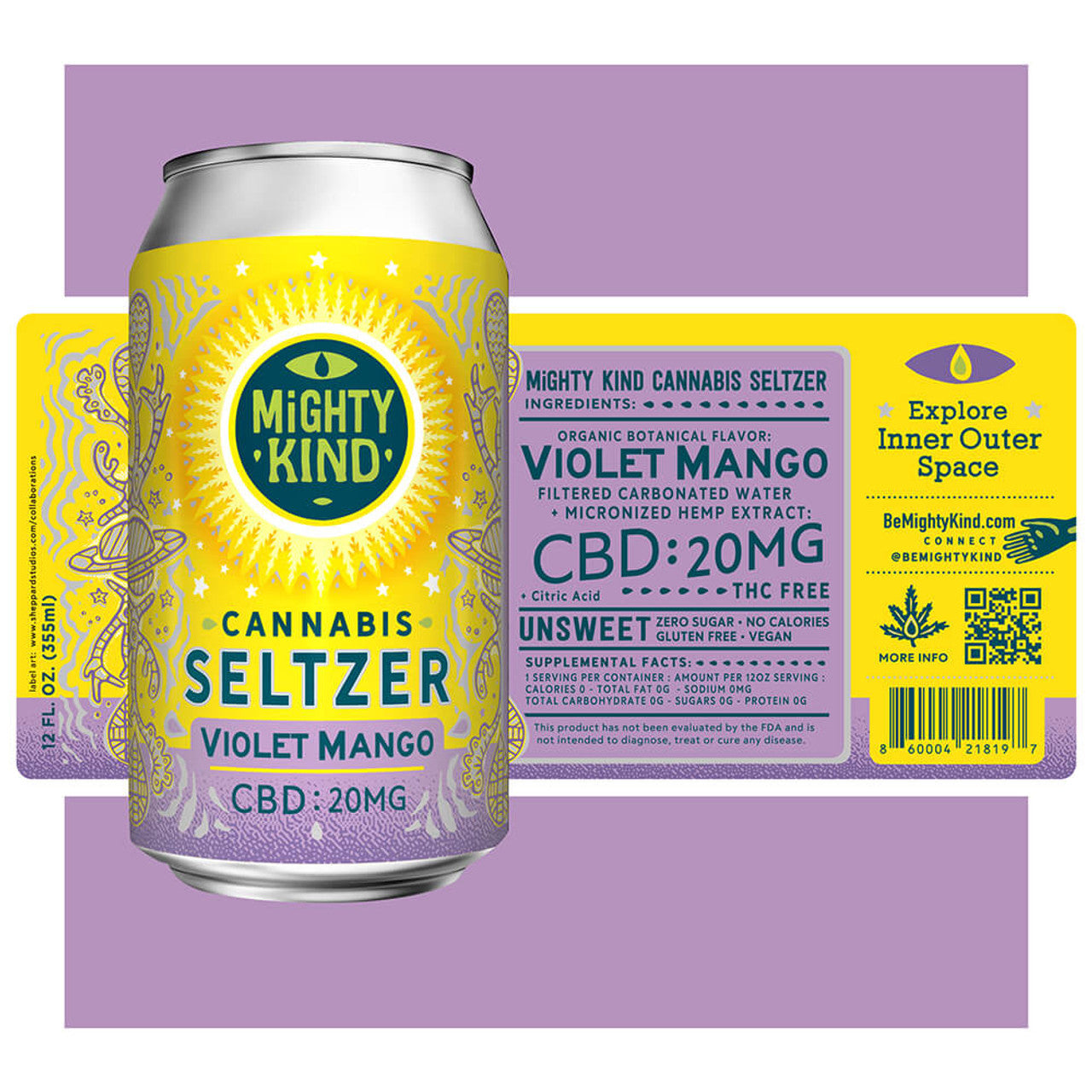 Mighty Kind Violet Mango CBD Beverage Drinks Best Price