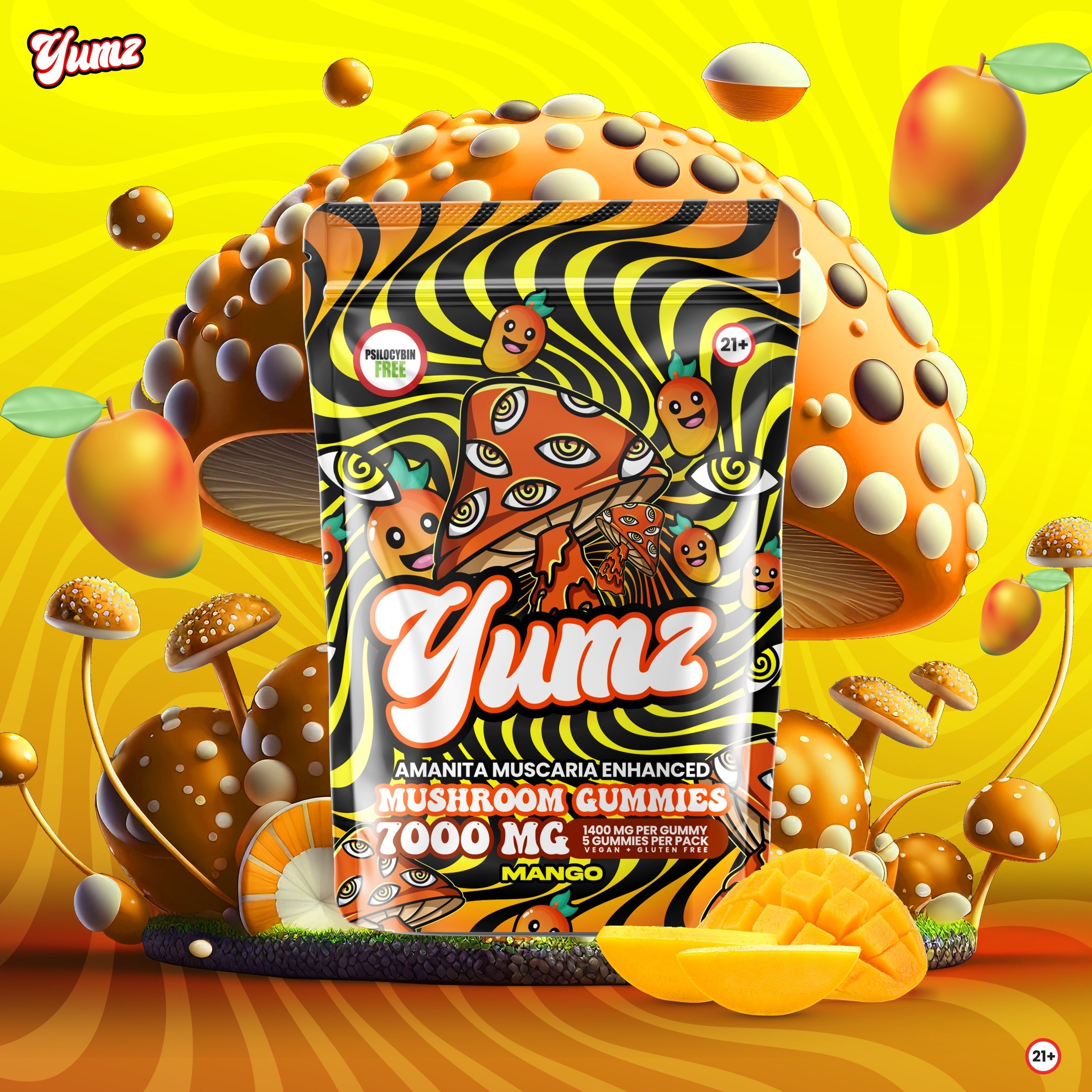 YUMZ - Mango ( Amanita Muscaria Mushroom Gummies ) Best Price