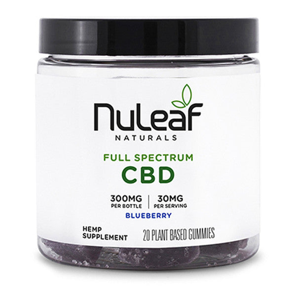 Nuleaf Naturals CBD Edible - Full Spectrum BLUEBERRY Gummies 300MG-1350MG Best Price