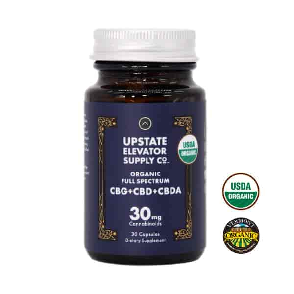 Upstate Elevator 30mg Organic Full Spectrum CBG+CBD+CBDA Capsules Best Price