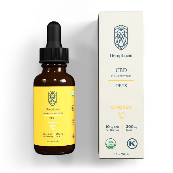 Hemplucid Pets USDA Organic CBD Chicken Flavor 300mg Best Price