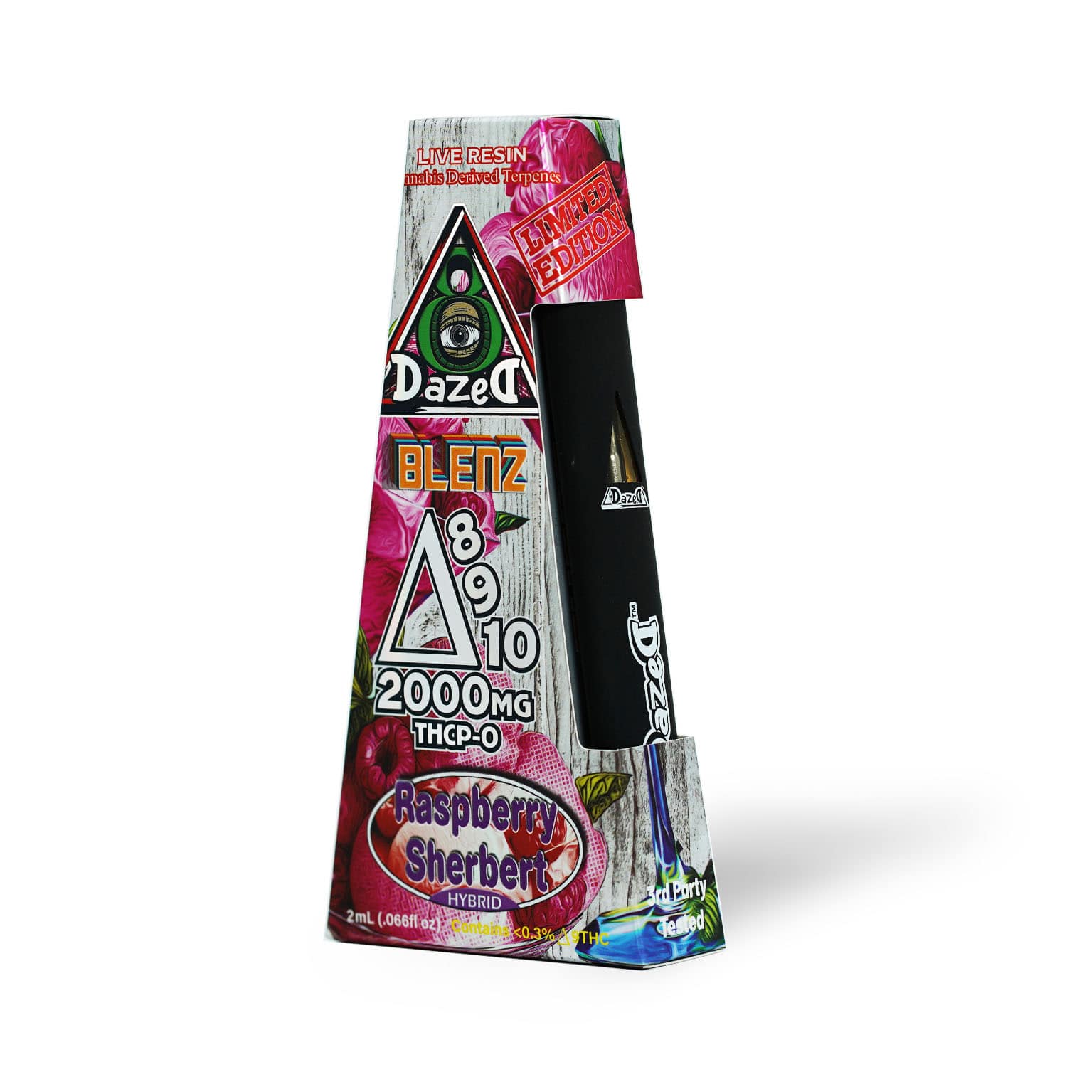 DazeD8 Raspberry Sherbert D8 + D9 + D10 + THCP-O Live Resin Disposable (2g) Best Price