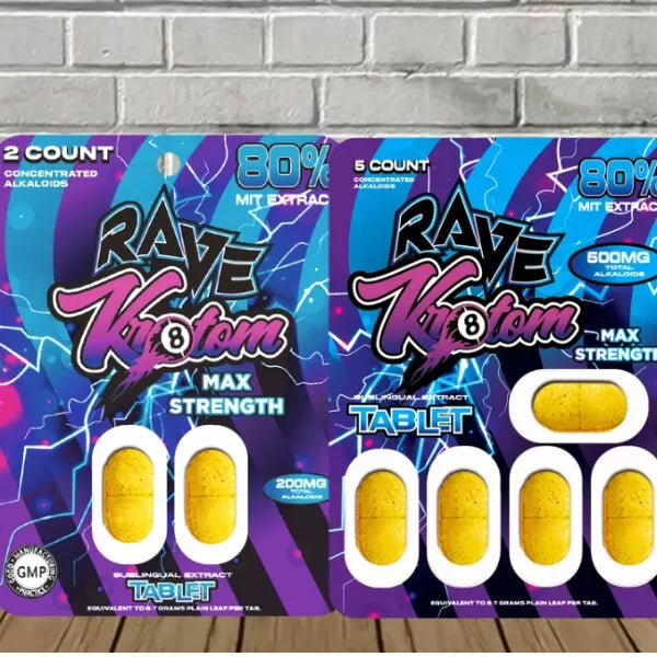 Rave Kratom Max Strength 80% Extract Tablets Best Price