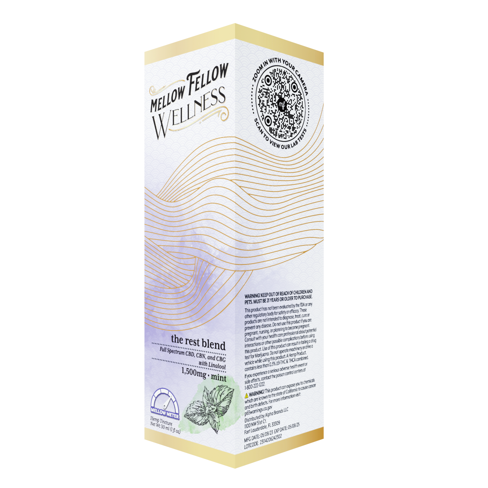 Mellow Fellow Rest Blend CBD Tincture - 1500mg - Mint Best Price