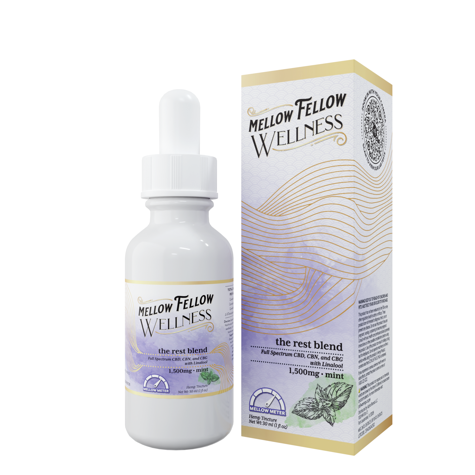 Mellow Fellow Rest Blend CBD Tincture - 1500mg - Mint Best Price