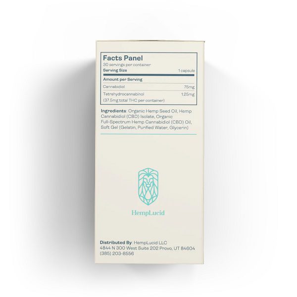 Hemplucid CBD Soft Gels 75mg per Gel (30 Gels) Best Price