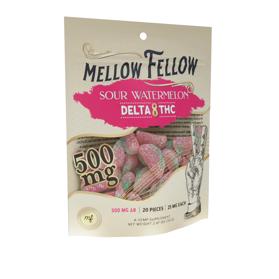 Mellow Fellow Delta 8 Sour Watermelon 500mg Best Price