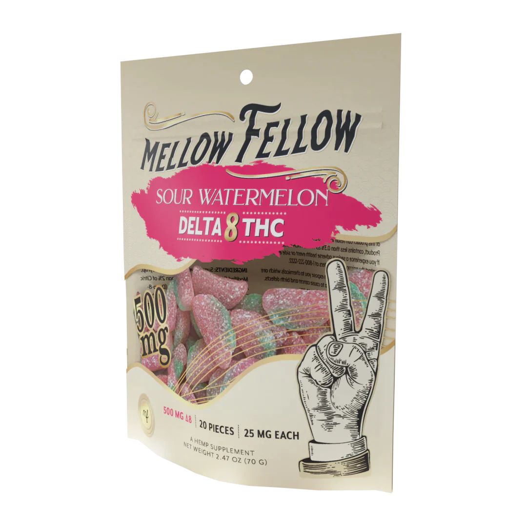 Mellow Fellow Delta 8 Sour Watermelon 500mg Best Price
