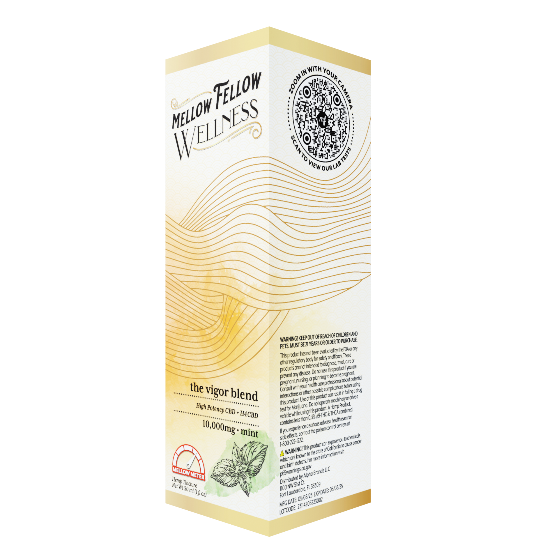 Mellow Fellow Vigor Blend CBD Tincture - 10,000mg - Mint Best Price