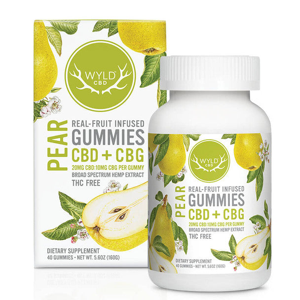 WYLD CBD Edible PEAR CBD CBG GUMMIES 20MG Best Price