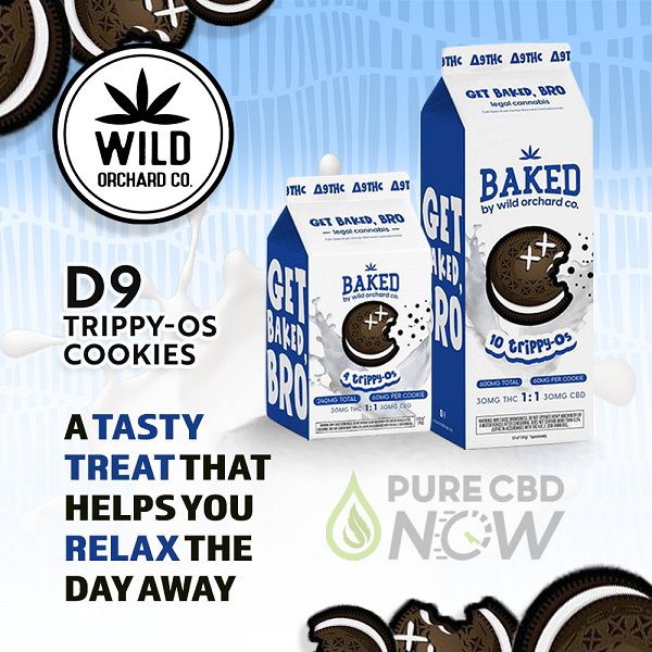 Wild Orchard Baked Delta-9 Trippy-Os Cookies 30MG THC + 30MG CBD Best Price