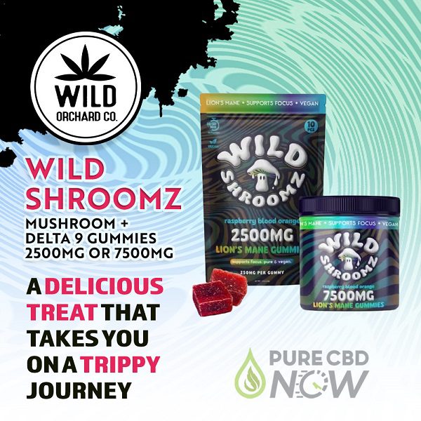 Wild Orchard Wild Shroomz Mushroom + Delta 9 Gummies 2500mg or 7500mg Best Price