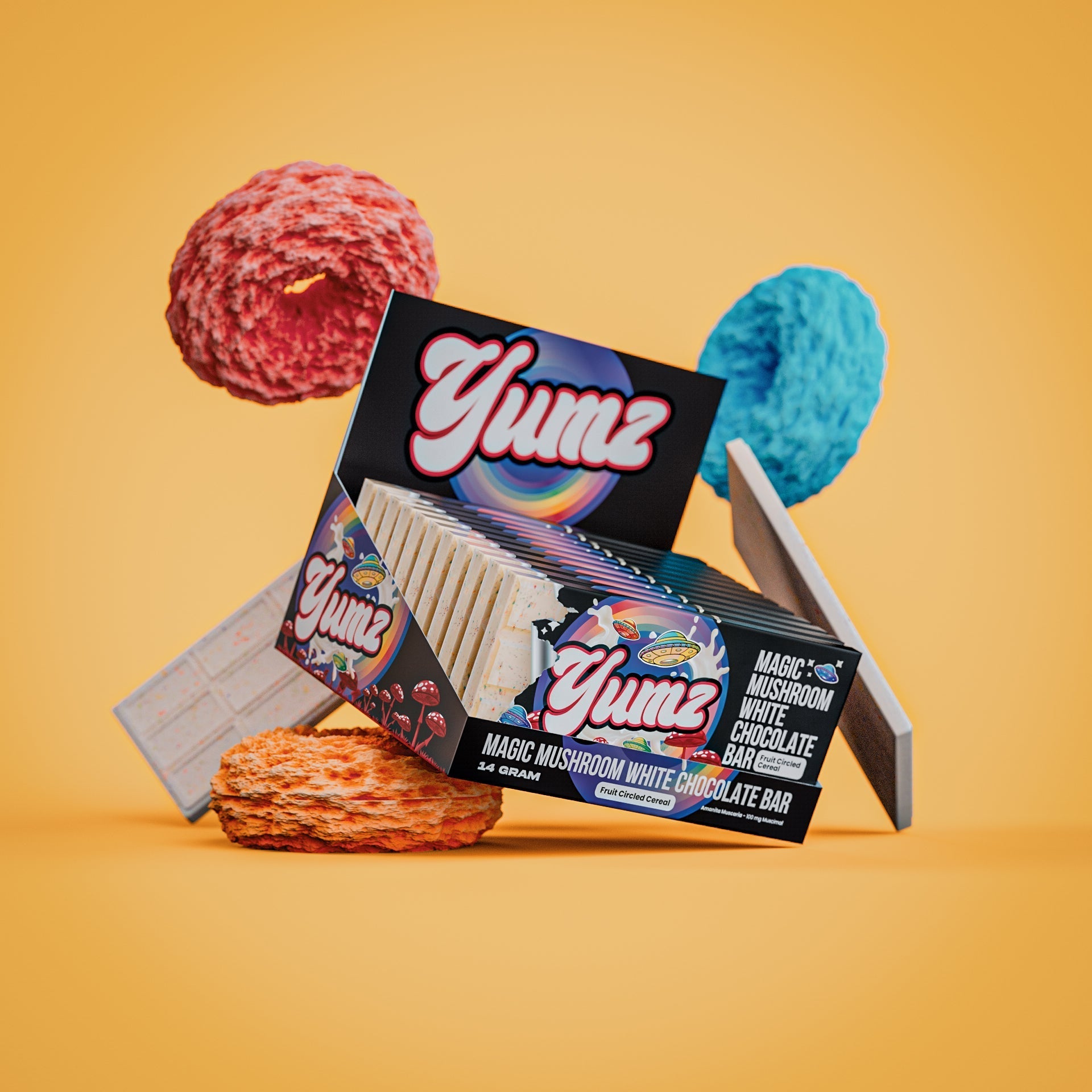 Yumz Amanita Muscaria Mushroom Chocolate Bar | White Shroom Chocolate Best Price