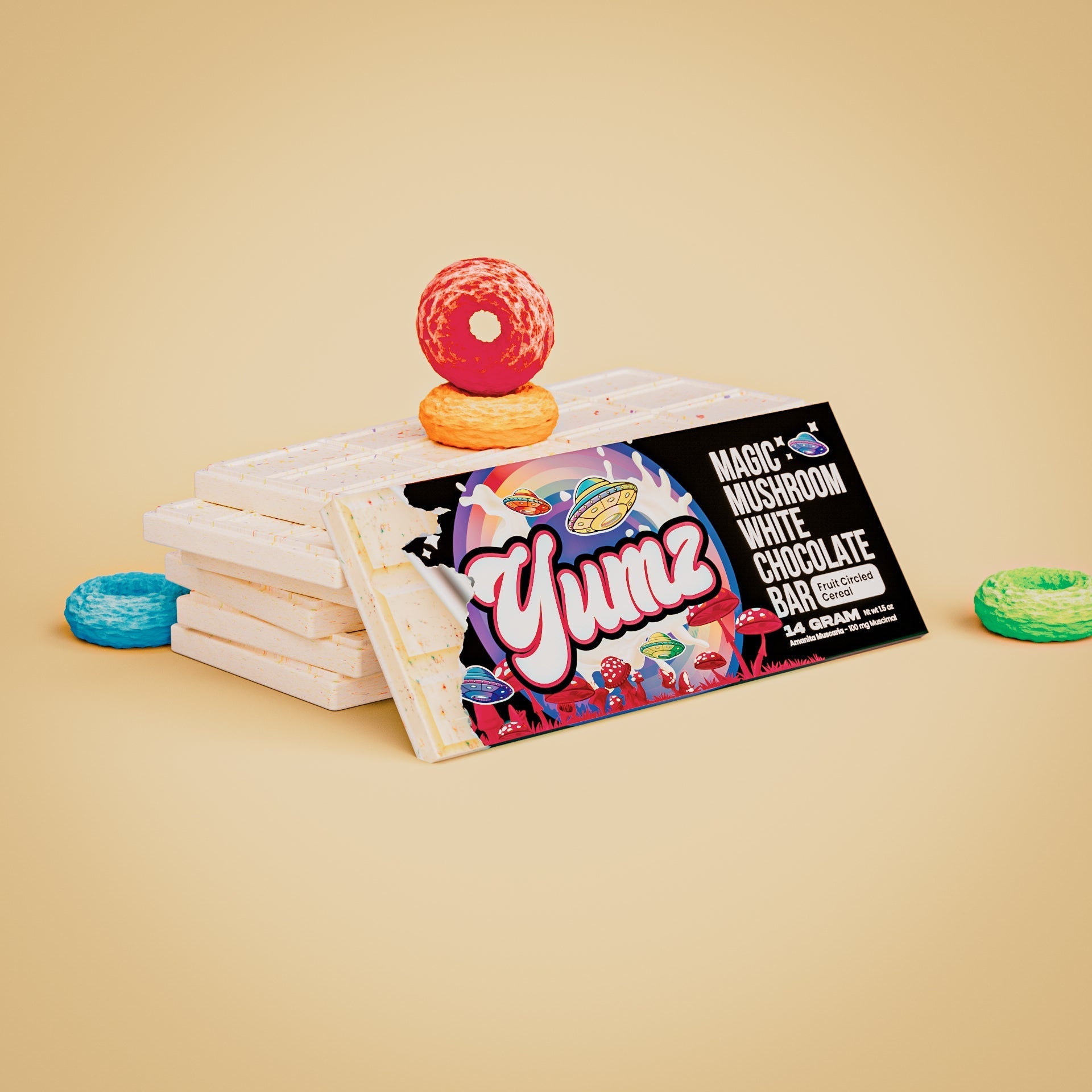 Yumz Amanita Muscaria Mushroom Chocolate Bar | White Shroom Chocolate Best Price