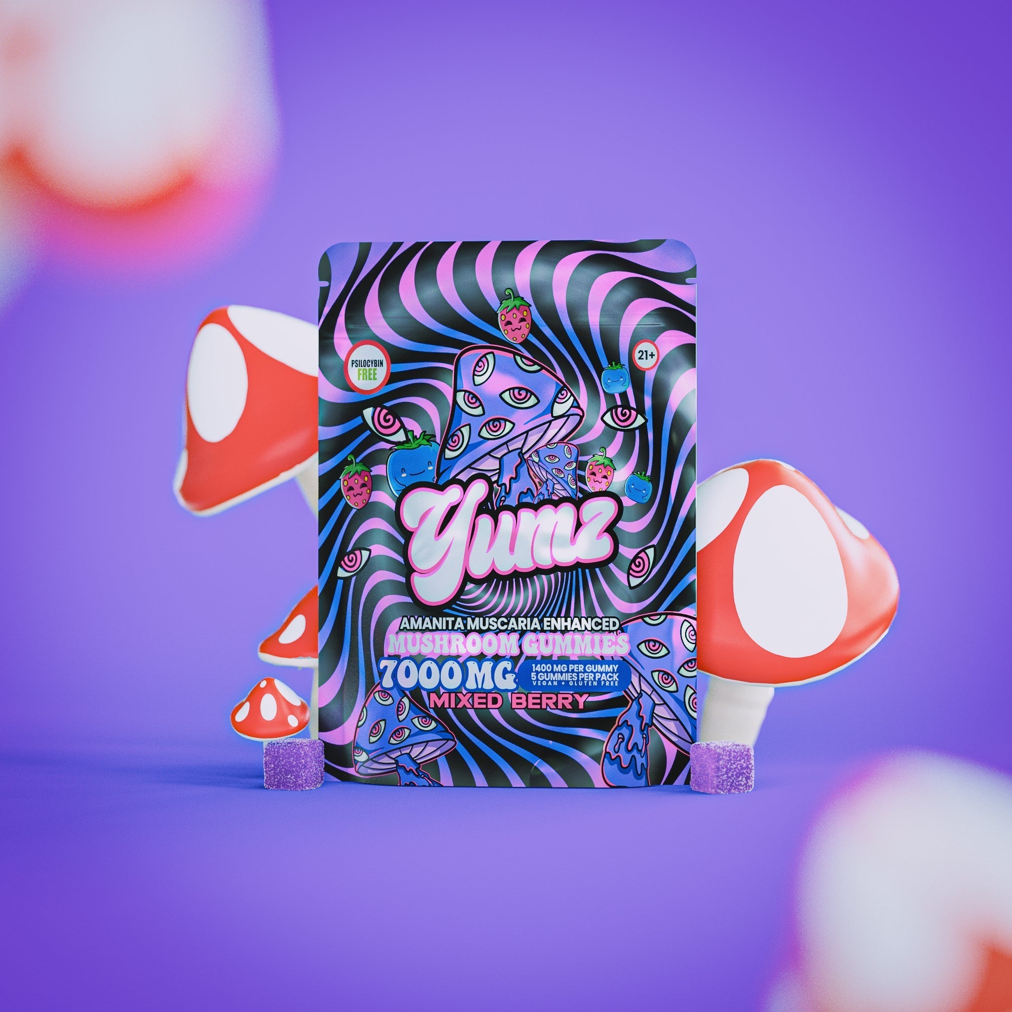 YUMZ - Mixed Berry ( Amanita Muscaria Mushroom Gummies ) Best Price
