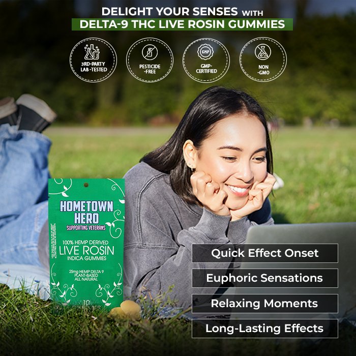 Hometown Hero Delta-9 THC Live Rosin Gummies Best Price
